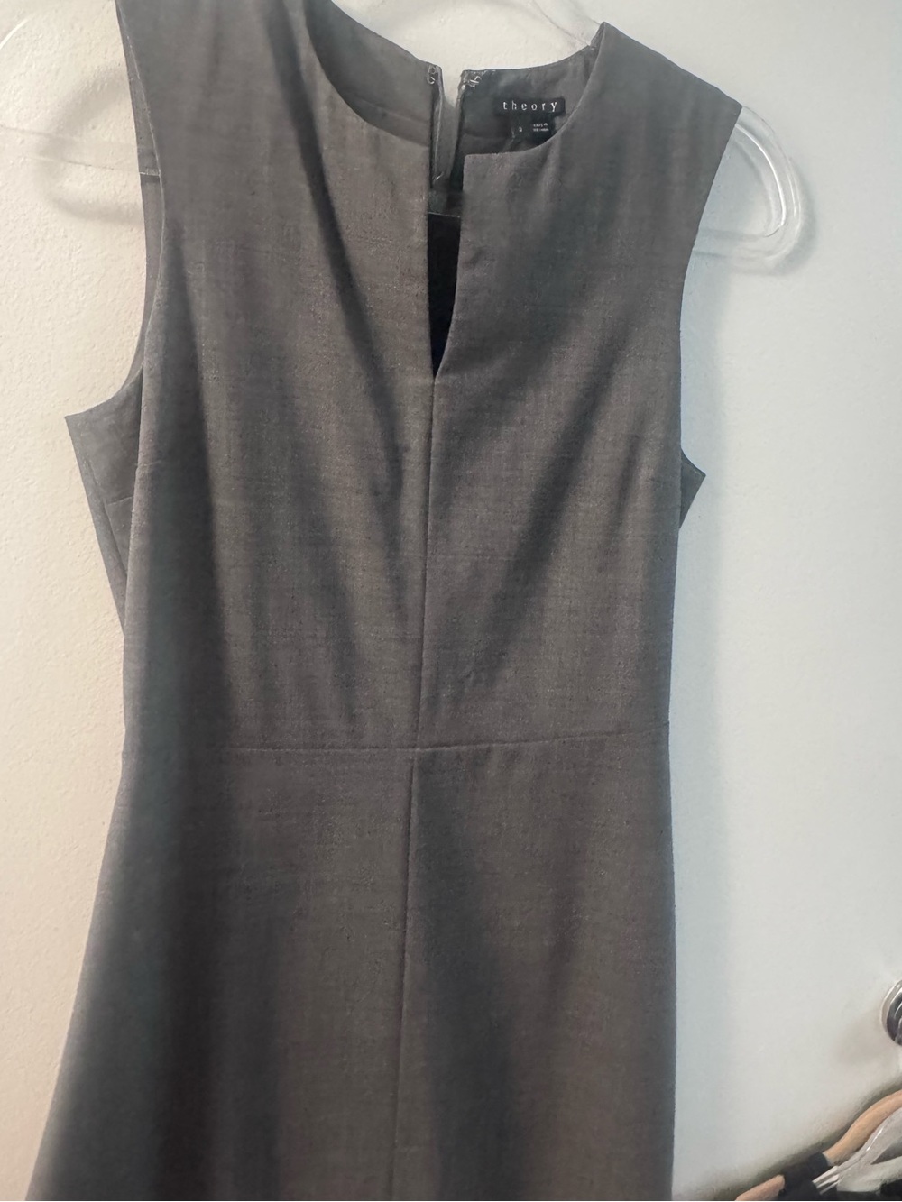 Theory Sleeveless Mini Dress in Charcoal Gray
